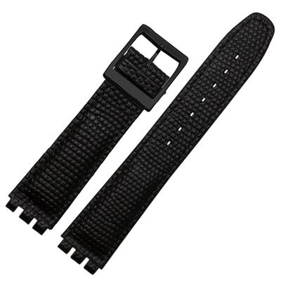 Ремешок для часов ZHUOLEI Swatch, 17 мм/19 мм, черный, в комплекте 3 шпильки, съемник шпилек и коробка