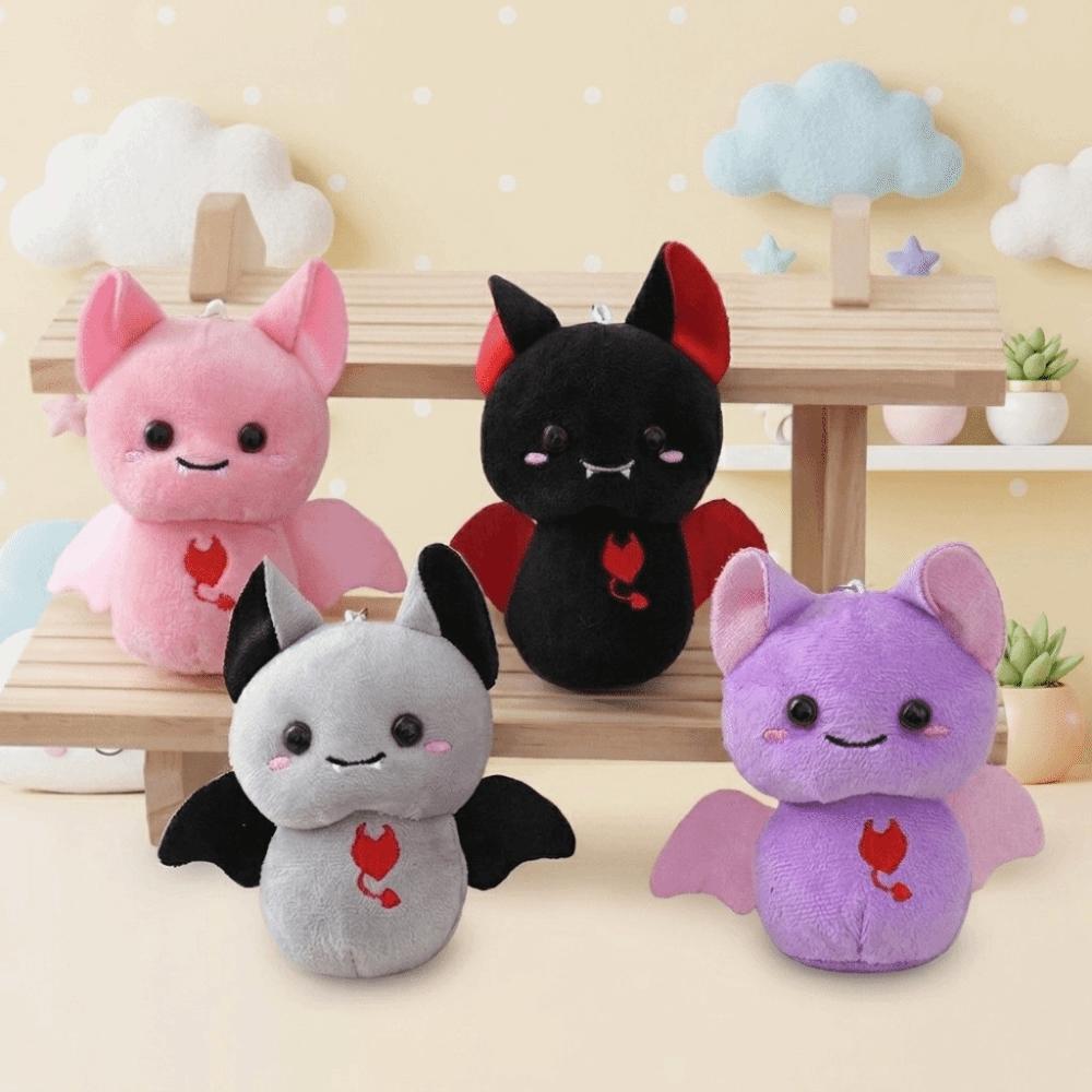 Durable Soft Halloween Bag Pendant PP Cotton Stuffed Toy Funny Bat Plush Keychain  Commute