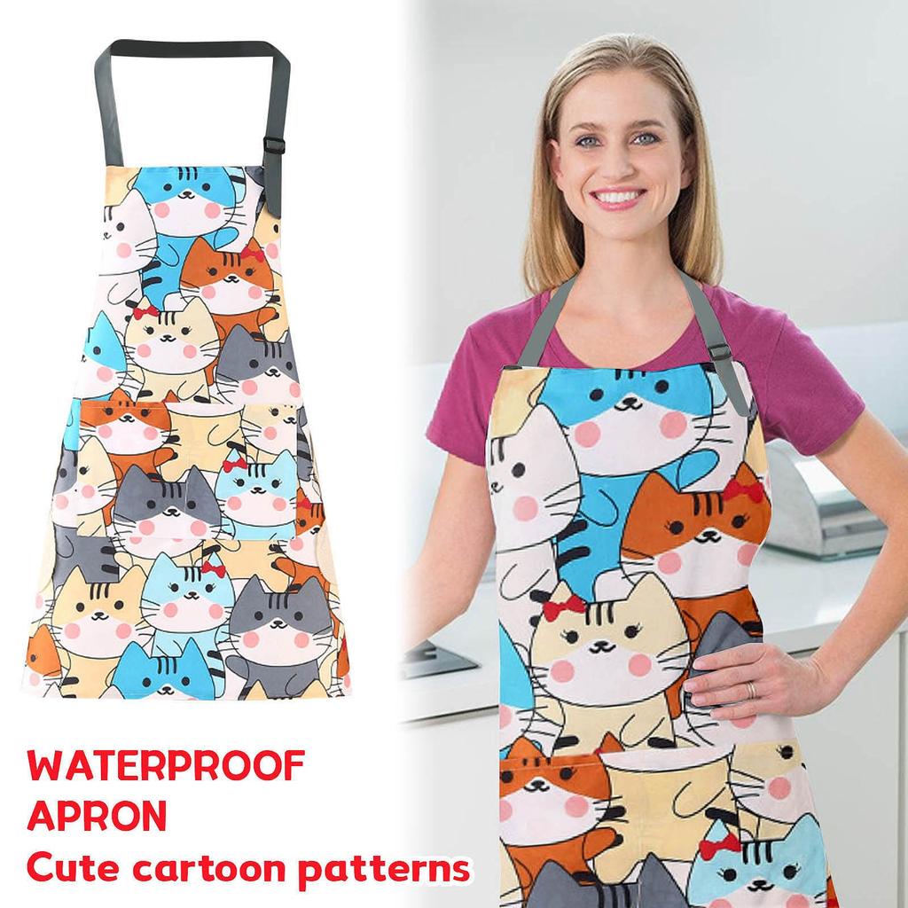Fashion Waterproof Apron Kitchen Waterproof And Oil-proof Apron Neck Apron