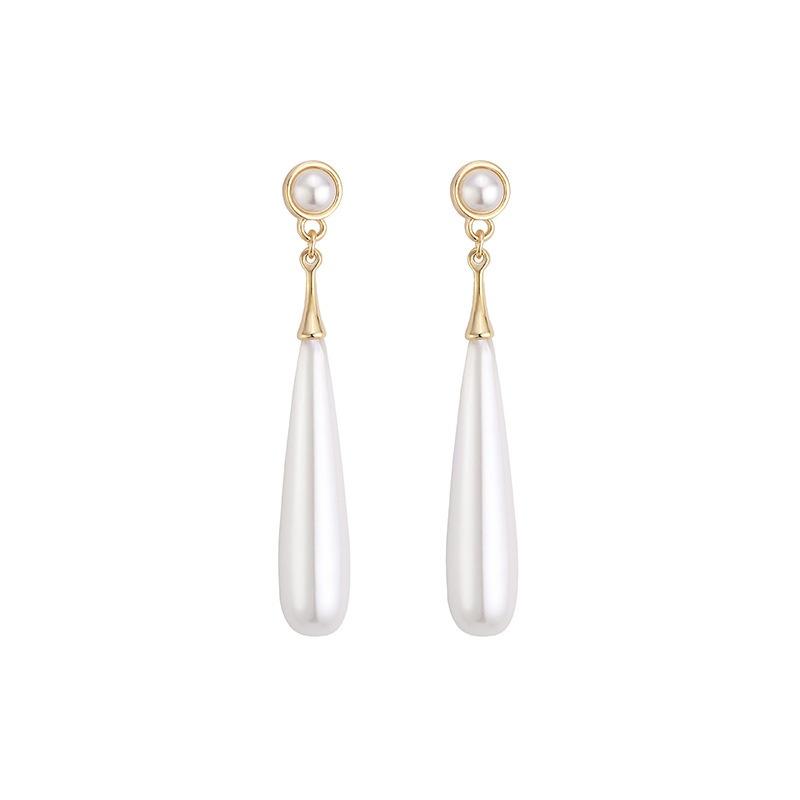 Ladies Classic Vintage Baroque Pearl Pendant Earrings Elegant Water Drop Long Earrings Trend Ladies Jewelry