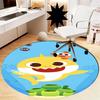 Shark Printed Round Rug Carpet Chair Rug Area Rug Entryway Doormats,for Office Chair Living Room Bedroom Kitchen Room.