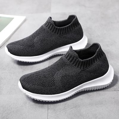 Женская повседневная обувь, осенние новые дышащие сетчатые туфли, спортивная обувь со стременами и плоским дном, вулканизированная обувь для бега и походов