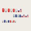 Independence Day Gradient Manicure Nails Red White Blue Square Finished Wearable Nail Nails National Flag Design Fake Nail Patch