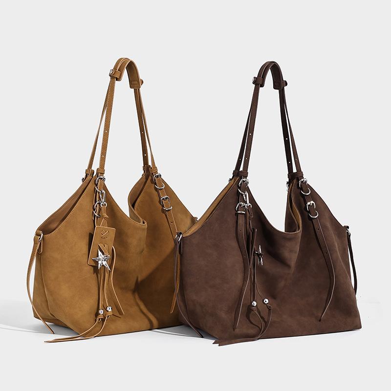 Vintage Commuter Tote Bag for Women, 2025 Autumn New Korean Style Commuter Textured Shoulder Bag, Stylish Handbag