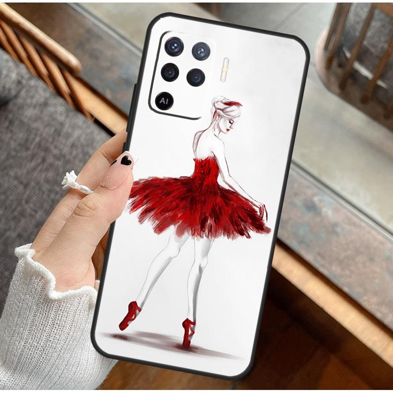 Чехол для телефона Танцовщица Балерина Для Oppo A16 A76 A78 A96 A58 A18 A38 A98 A17 A77 A80 A40 A60 A74 A94 A54 A15 A57S