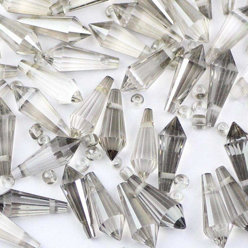 AB Color Glass Spacer Long Cone Waterdrop Shape Austrian Crystal Loose Beads 6*15MM 50pcs For DIY Jewelry Making Bracelets