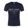 2024 Summer Fashion Milan Letter Print Men's Short Sleeve T-Shirt Casual Loose Quick-Drying Harajuku Street Jogging Sports Top