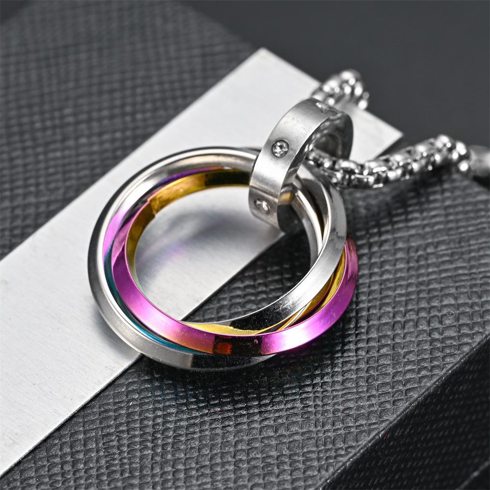 Hot Selling Stainless Steel Creative Pendant Necklace For Women Men Zircon Gift Accessories Valentine Day Gifts