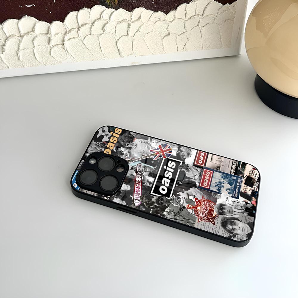 Rock Band O-OasisES Phone Case For IPhone 16 17 13 14 12 15 11 Pro Max Plus Mini XR Tempered Glass Coque