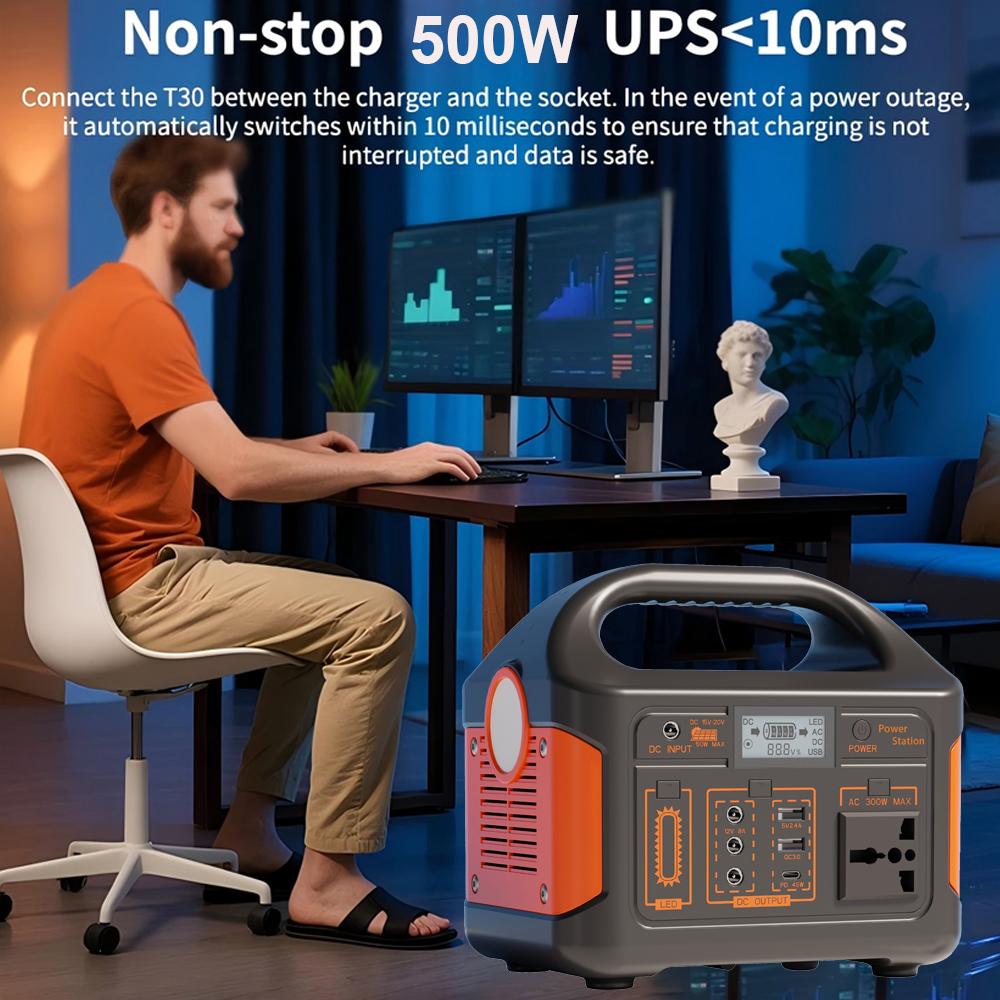 Gaiaray Portable Power Station 500W 460Wh LiFePO4 Charging Station Outdoor Power Plant UPS Solar Generator for Camping Apartment