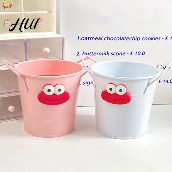 Desk Accessory Storage Metal Bucket Pencil Holder Funny Organizer for Office Home Stationery Large Capacity Boxes Pens Markers Rulers Tidy