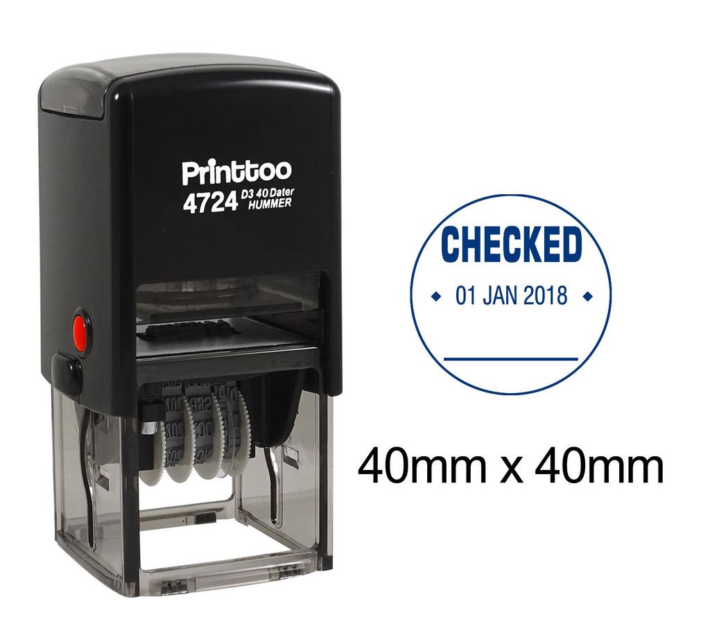 Printtoo Офисный канцелярский датировщик с самонаклеивающимся чернильным штампом и резиной для проверки даты и документа