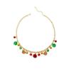 European & American Christmas Multi-color Bell & Flower Clavicle Chain Necklace - Creative Minimalist Cartoon Design for Women