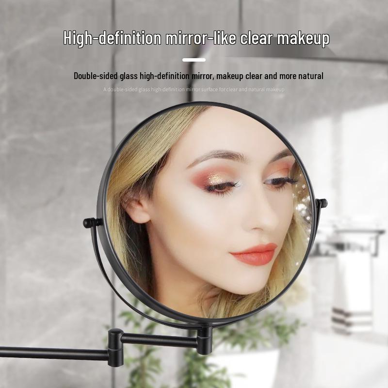Wall-Mounted 360° Rotating Folding Makeup Mirror