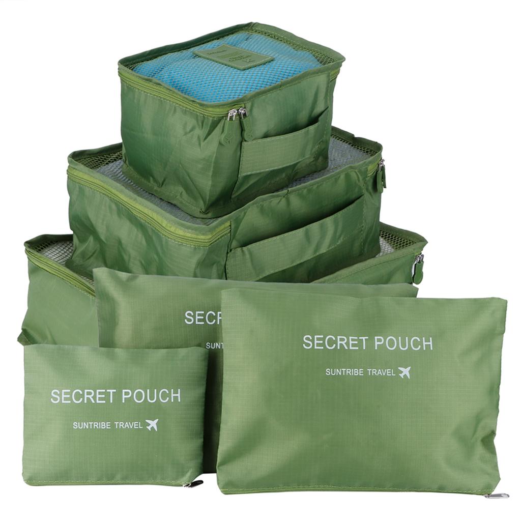 6 шт./компл. сумка для хранения одежды сортировочная сумка для багажа чемодан упаковка органайзер для путешествий зеленый
