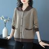 Свитера Пальто Кардиган для Женщин Осень Зима Большой Размер Однотонный Свободный Длинный Рукав Вязаные Свитера Пальто