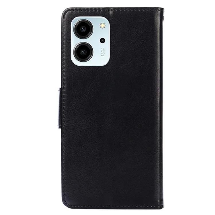For Honor 80 SE 5G Textured PU Leather Phone Cover Anti-scratch Stand Wallet Shockproof Folio Flip Cell Phone Case