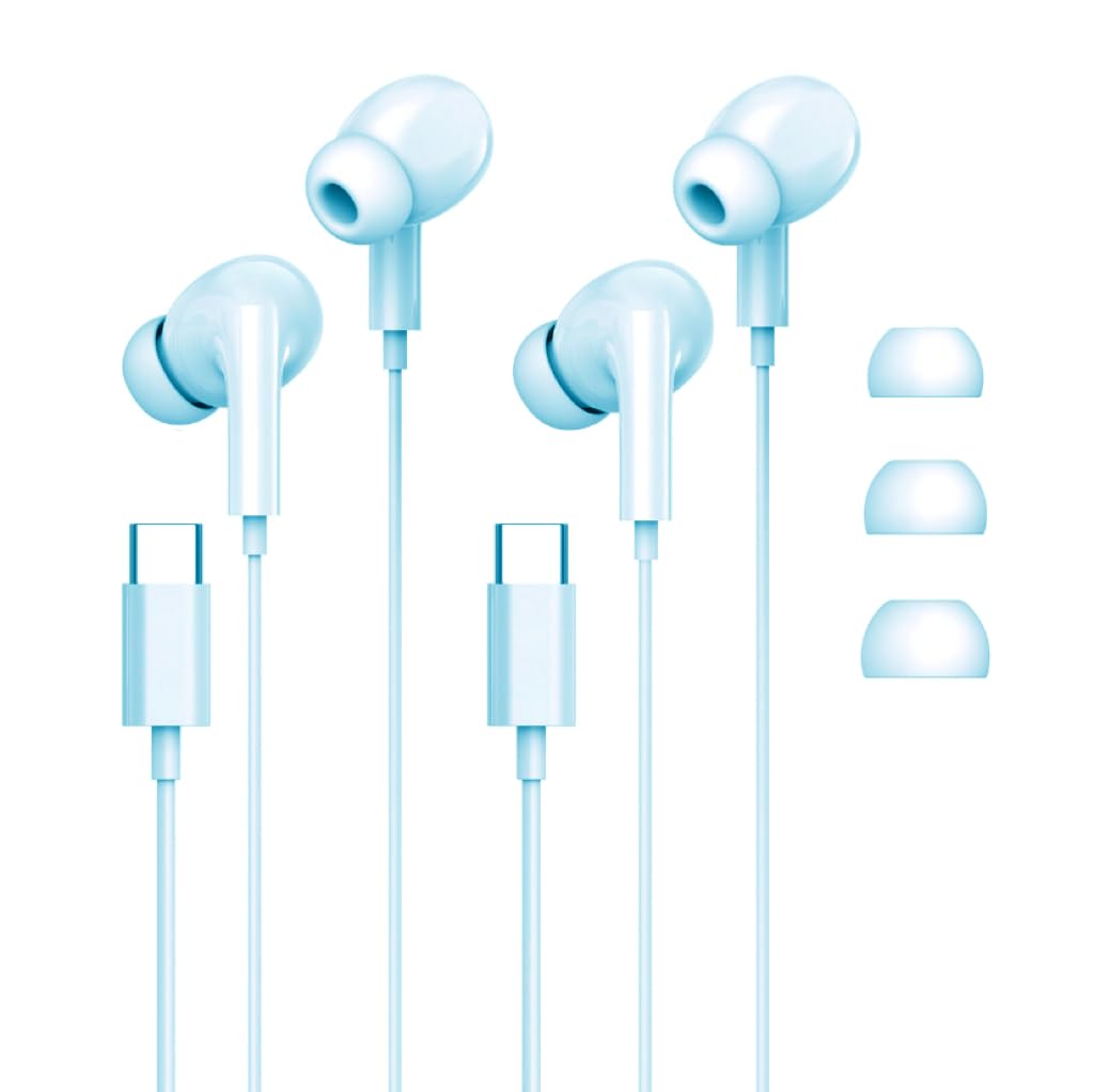 Ladomi HiFi Wired Earphones Type-C Ergonomic Remote Control Anti-Tangle Clear Sound High-Quality Compact