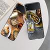 Sardines Canned Phone Case For Samsung Z Flip 7 6 5G Galaxy Z Flip 5 4 3 Black Hard Cell Cover Luxury PC Shell Coque