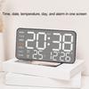 Цифровые настенные часы с дистанционным управлением, большим дисплеем, многофункциональные 12/24-часовые светодиодные цифровые часы-будильник с температурой