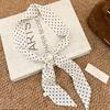 Vintage Polka Dot Chiffon Beaded Scarf For Women Lightweight Sheer Neck Scarf Fashion Accessory For Summer Daily Wear & Outfits