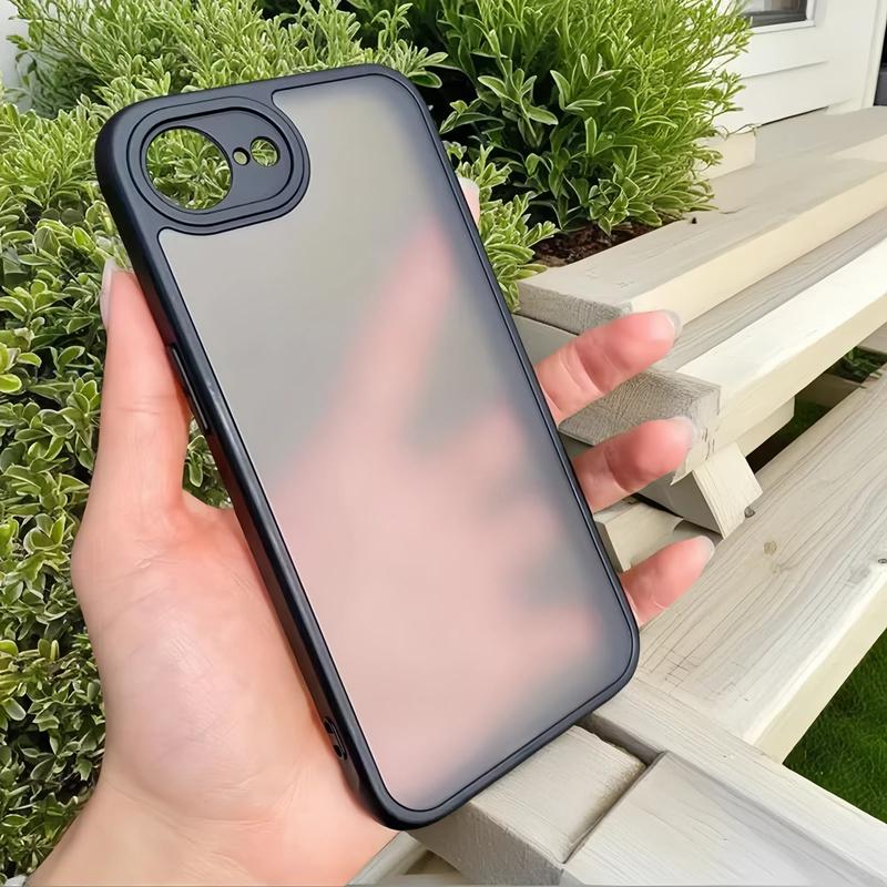 Luxury Translucent Armor Phone Case For iPhone 11 12 13 14 15 16 Pro Max Plus 16E Matte Shockproof Hard Soft TPU+PC Back Cover