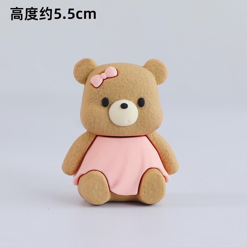 Мультяшный медведь торт Топпер розовый синий медвежонок кукла украшение торта мальчик девочка с первым днем рождения украшение торта пол ребенка душ