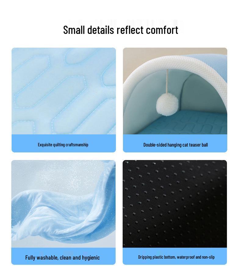 Breathable Spring/Summer Cat Tunnel & Bed Combo for Play and Relaxation
