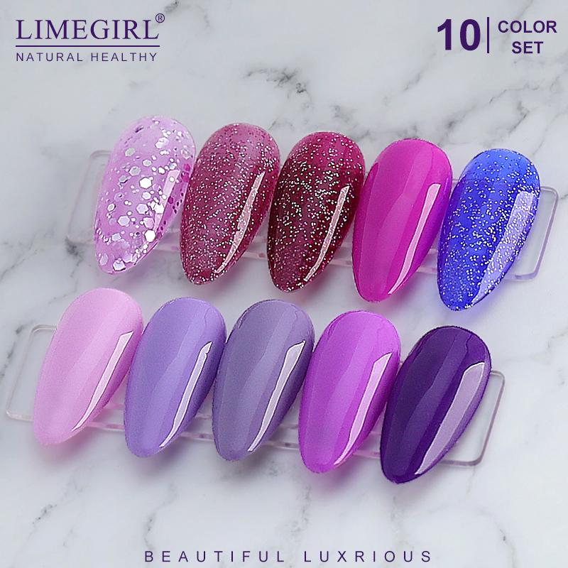 limegirl 10 шт./компл. гель-лак для ногтей популярные цвета полуперманентный замачиваемый УФ-светодиодный гель-лак для дизайна ногтей