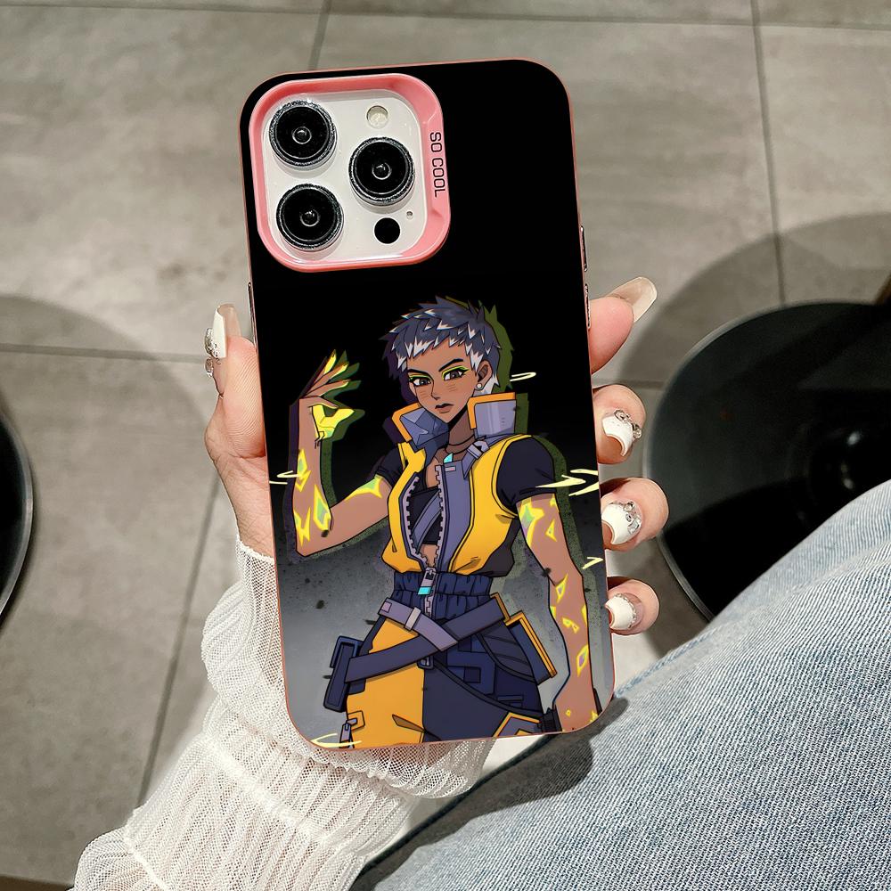 Valo Waylay Phone Case for iPhone 17 16 15 14 13 12 11 X XR XS Air Pro Max Plus Pink Colorful Silver Cover