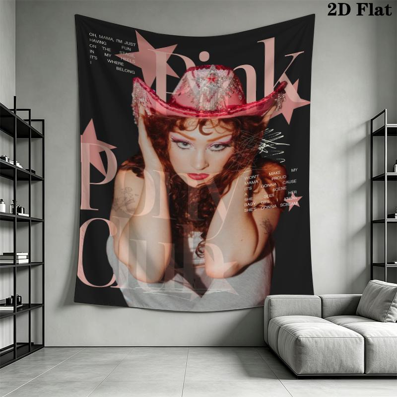Chappell Roan Wall Tapestry Aesthetic Wall Hanging Printed Fabric Blanket Decorative Tapestries for Bedroom Living Room Home Decor