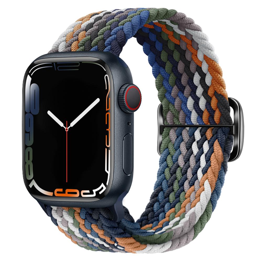Нейлоновый ремешок для Apple Watch band 44 мм 45 мм 49 мм 42 мм 40 мм 41 мм 44 мм Эластичный плетеный браслет Solo correa Series 9 8 7 6 5 4 SE Ultra