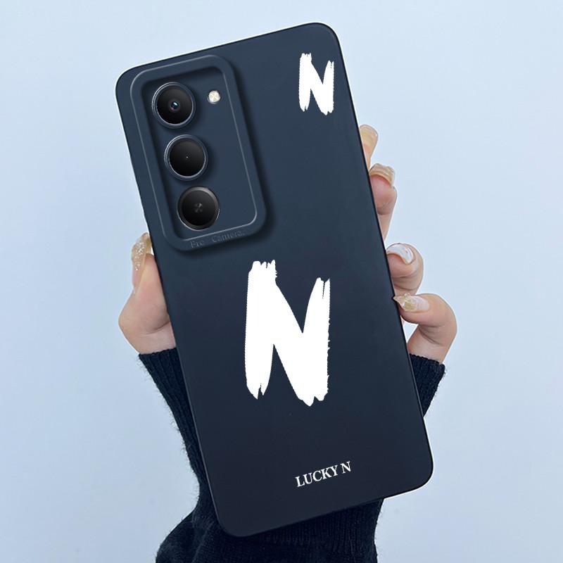 For Xiaomi Redmi 15 5G Cover Case Cute Initial Letters Couple Silicone Soft Matte Phone Bumper for REDMI15 5G Shockproof Casing