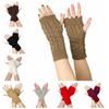 Twists Gloves Winter Gloves Outdoor Riding Mittens Half Finger Gloves Knitted Gloves  Outdoor