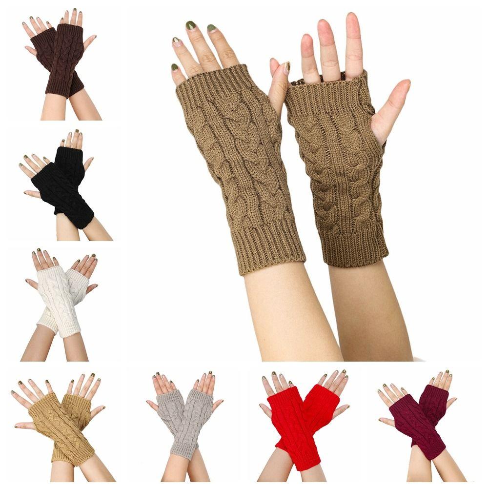 Twists Gloves Winter Gloves Outdoor Riding Mittens Half Finger Gloves Knitted Gloves Outdoor