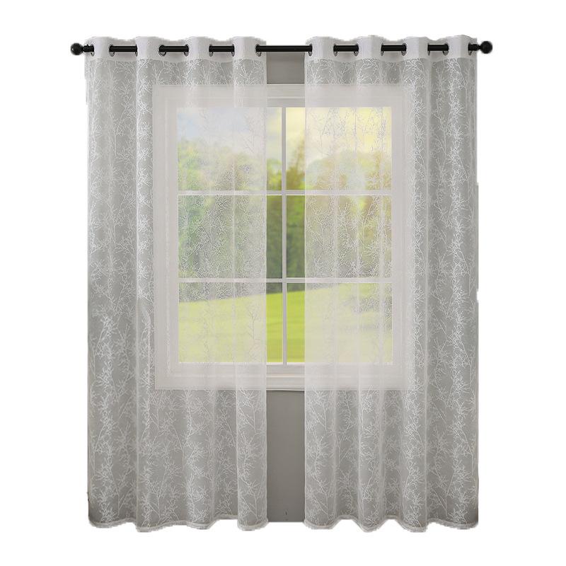 Simple lace window screen Light luxury polyester fiber window screen Suitable for living room, bedroom, dining room, kitchen curtain