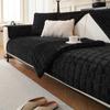 Thickened Flannel Sofa Cushion Simple Plaid Velvet Plush Non-Slip Cushion Leather Dustproof Living Room Sofa Cover Armrest Towel