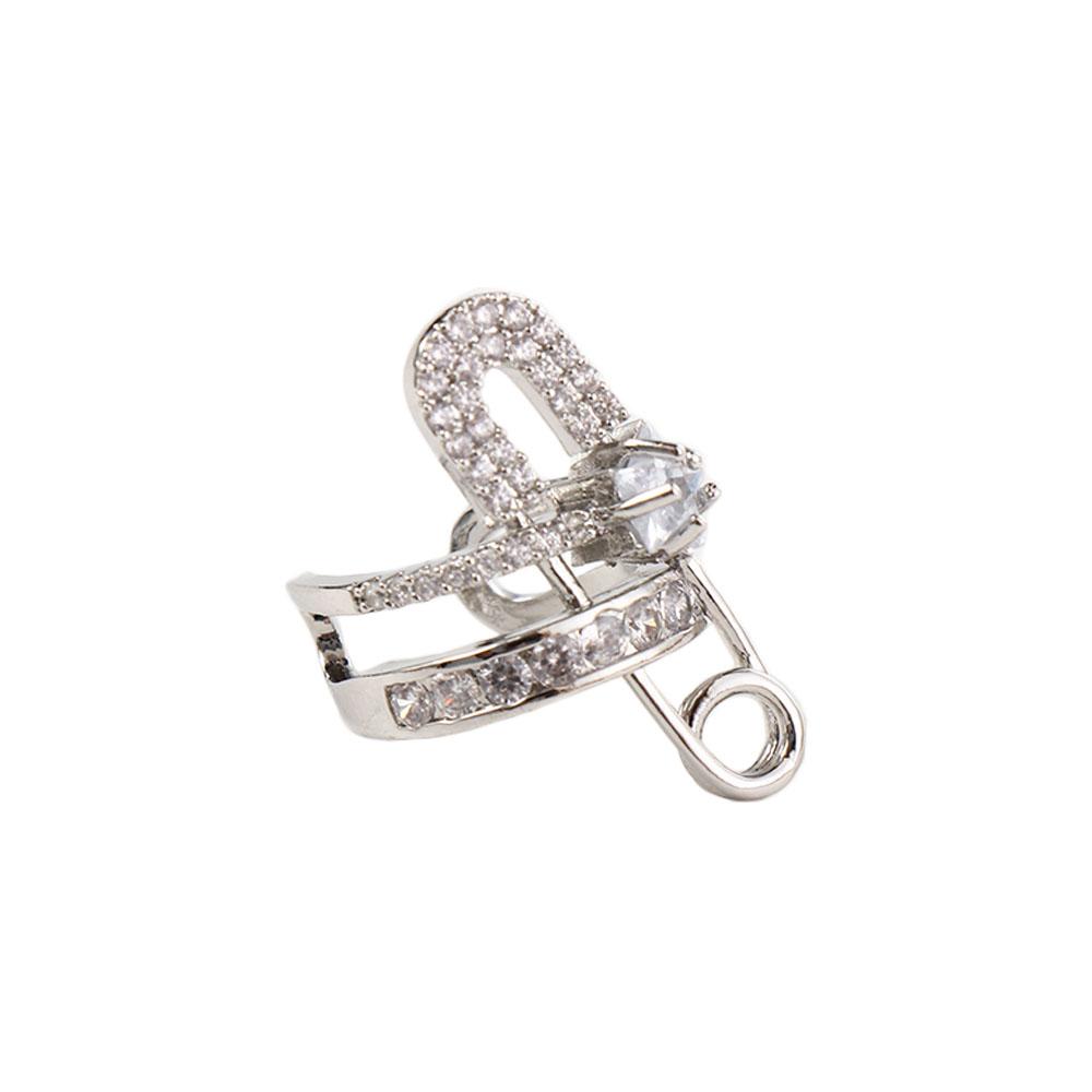 Шпилька Изящная Элегантная Корейский Стиль Кафф Серьга Женские Украшения Циркон Клипса для Уха Серьга в Стиле Скрепки