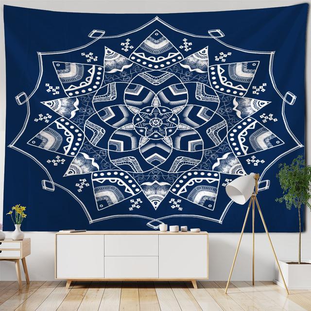 Психоделический гобелен с мандалой, геометрическое фрактальное искусство, настенный хиппи, богемный гобелен для украшения дома, гобелен для йоги, наматрасники