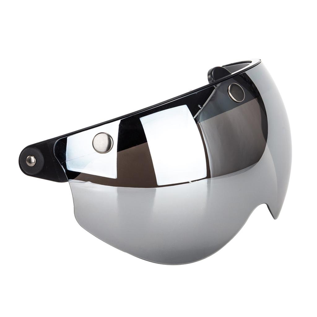 Universal Motorcycle Retro Pilot-Style Standard 3 Snap-Button Visor Flip Up Down Open Face Helmet Wind Shield Durable