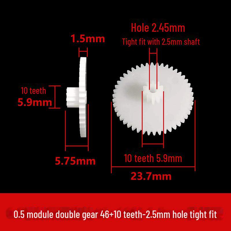 Двухслойная пластиковая шестерня с модулем 0,5, 40-56 зубьев, двухступенчатая конструкция