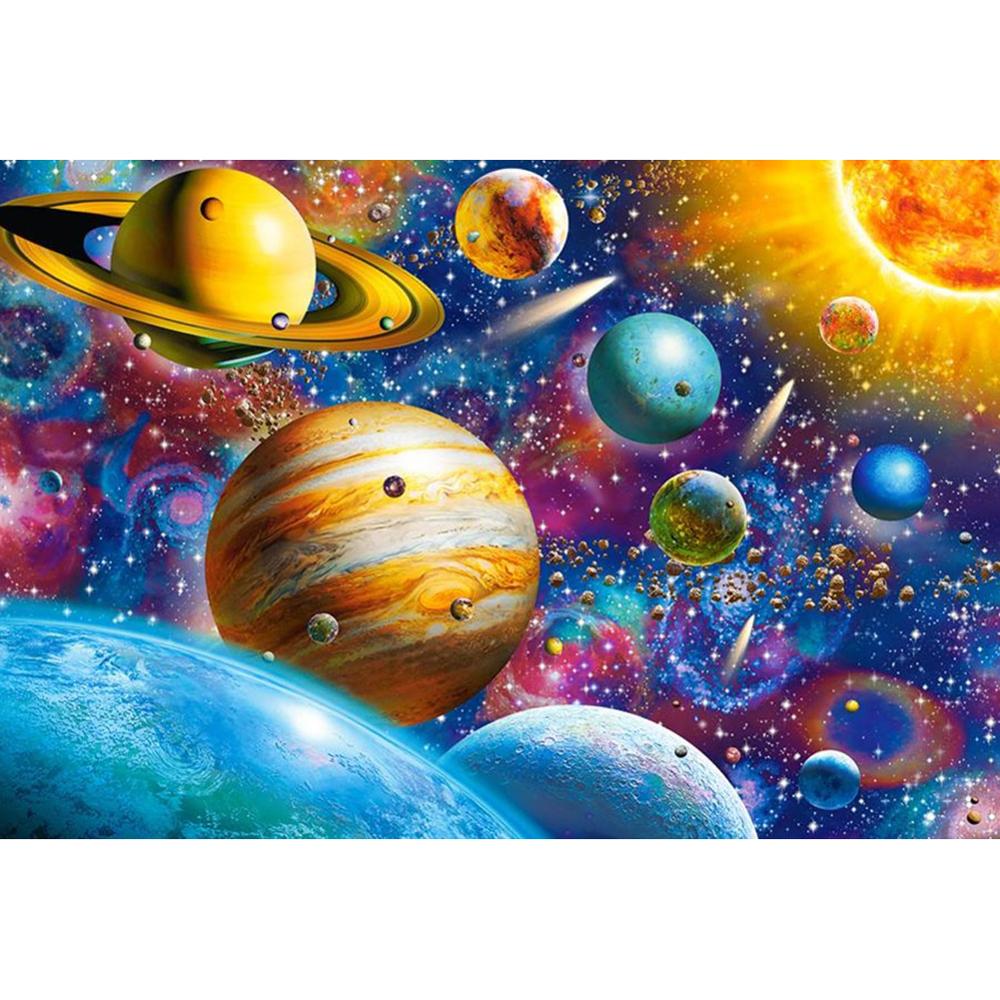 5D Diamond Painting Universe Planet Full Circle Diamond Embroidery Starry Sky Landscape Cross Stitch Kit New Year Gift Home Deco