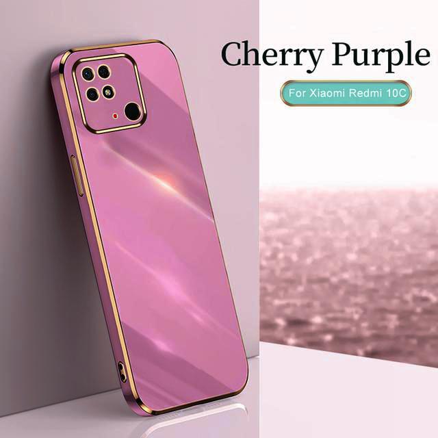 Новый гальванический чехол с прямыми краями для Xiaomi Redmi 10C 6,71 "Xiamoi Redmi10C 4G 10 C, гладкий мягкий противоударный чехол, чехол