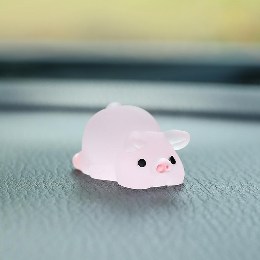 6Pcs Mini Luminous Pigs Figures Miniature Pig Figurines Miniature Garden Pigs Mini Piggy Resin Pig Fairy Garden Ornament