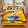 3pcs Yellow Donald Duck Quilt Cover Set, Soft and Cozy Bedroom, Guest Room and Dorm Decorative Bedding 3-Piece Set 1 Quilt Cover + 2 Pillow
