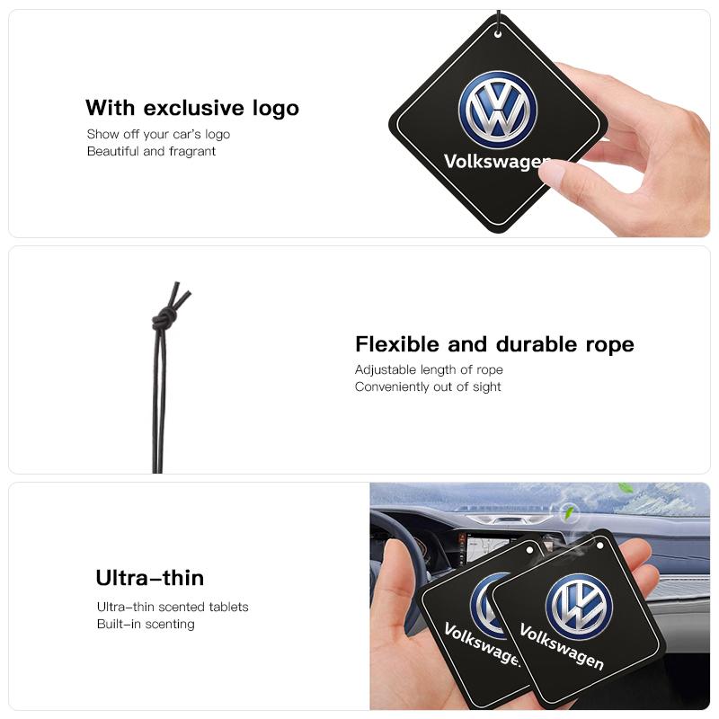 Car Fragrance Tablets Air Freshener Perfume Decoration Pendant For VW Golf Amarok T5 Phaeton GTI T-Cross Car Flavoring keychain
