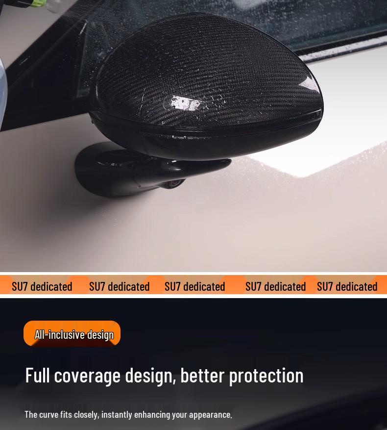 Защитная крышка из углеродного волокна для зеркала заднего вида Xiaomi SU7 для защиты от столкновений и модификации экстерьера.