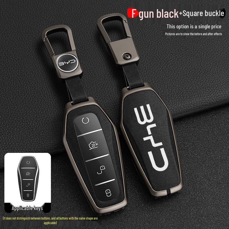 BYD Han Key Case: Compatible with BYD Qin Pro, Song Max, Tang, and Song Plus - Metal Shell Car Key Holder