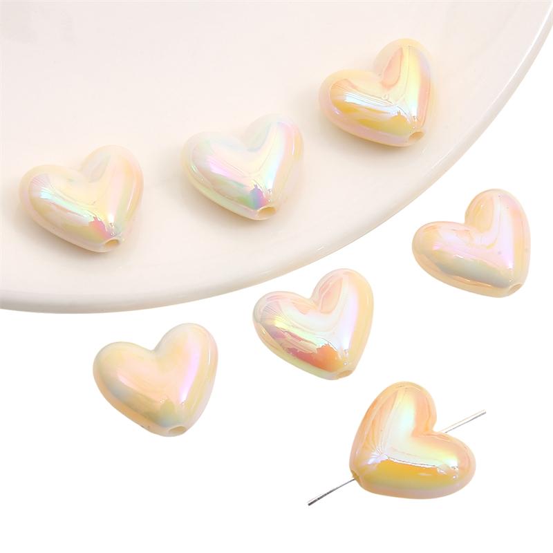 200Pcs Acrylic Beads Heart Charms Beads For DIY Bracelet Necklace Jewelry Making