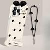 The Polka Dot Doll Bow Bracket Chain Is Suitable for IPhone 15, Phone Case 14PRO, Borderless 13, and XR
